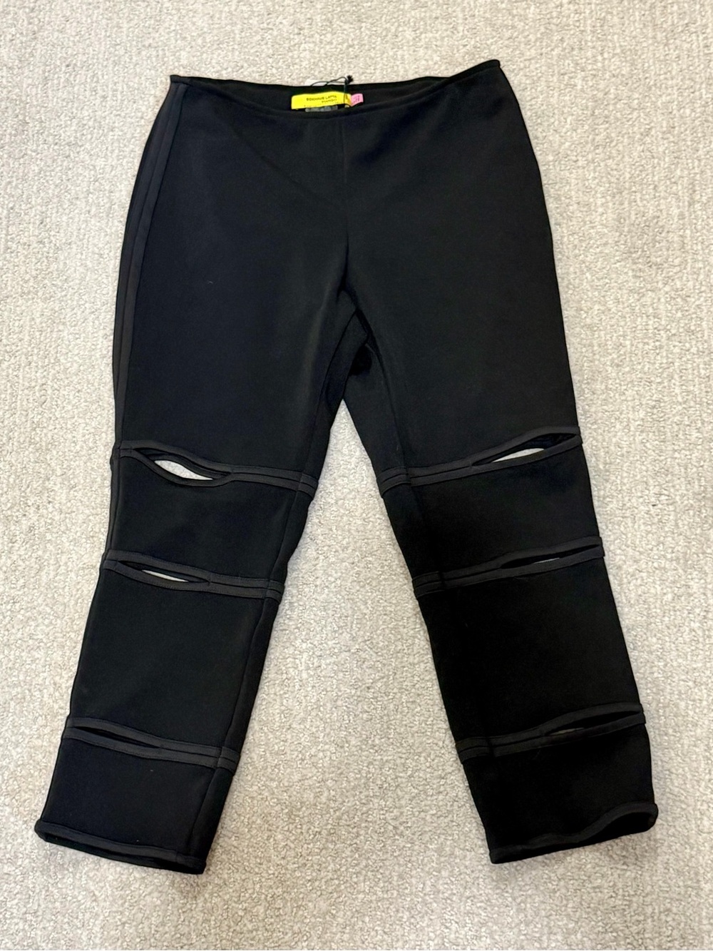 Mango X Echaus Latta Black Women’s capri neoprene Leggings Cutouts